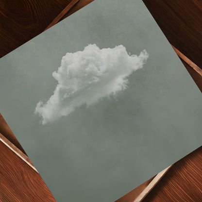 Fluffy Cloud · Sage Green, Square, Art Print