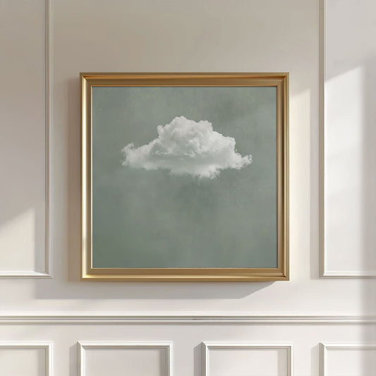 Fluffy Cloud · Sage Green, Square, Wall Art