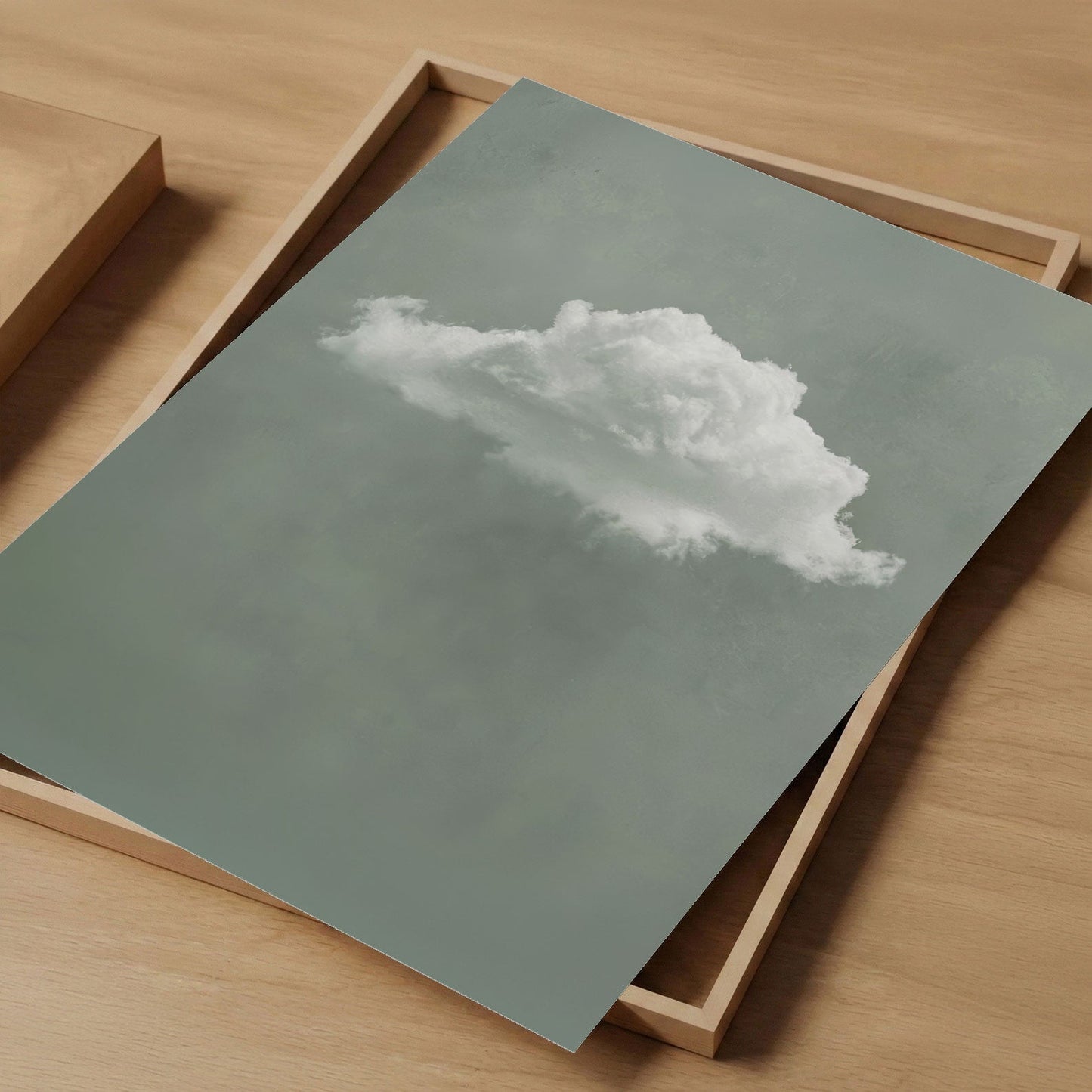 Fluffy Cloud · Sage Green, Vertical, Art Print