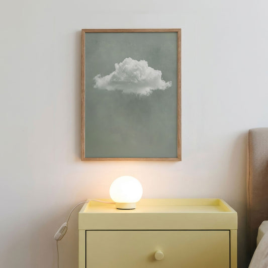 Fluffy Cloud · Sage Green, Vertical, Framed Art
