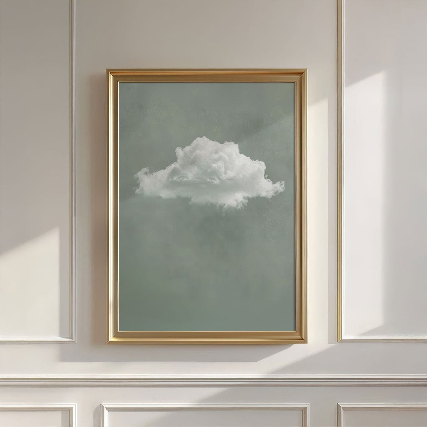 Fluffy Cloud · Sage Green, Vertical, Wall Art