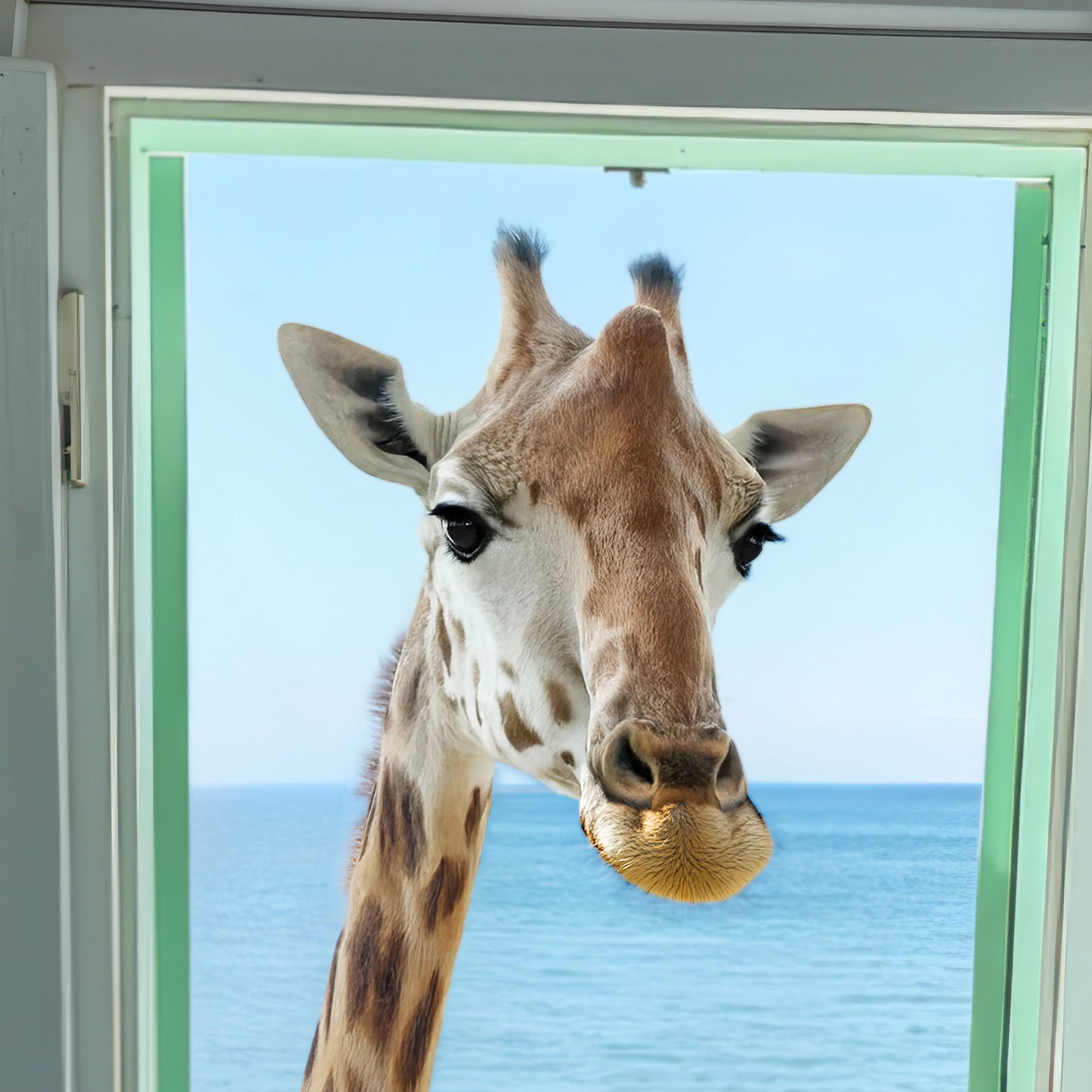 Extreme Close Up Detail Of Giraffe And Seagull I