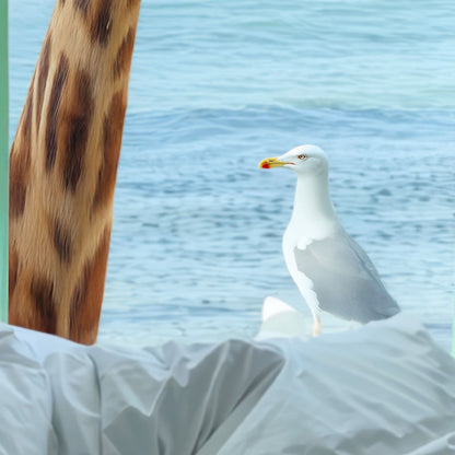 High Resolution Art Texture Of Giraffe And Seagull I
