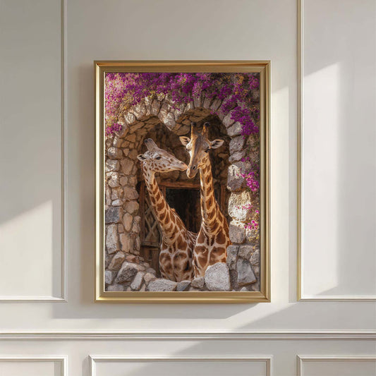 Giraffe Duo, Vertical, Wall Art