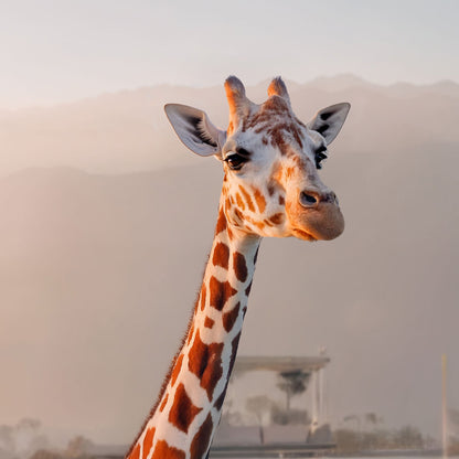 Extreme Close Up Detail Of Giraffe In Infinity Pool I