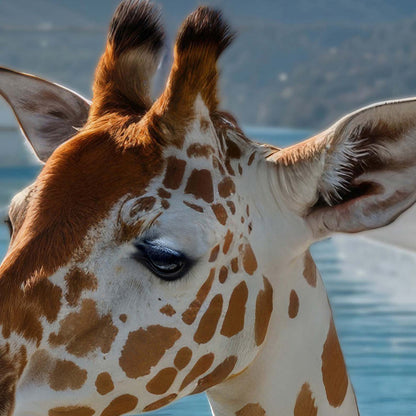 High Resolution Art Texture Of Giraffe In Infinity Pool