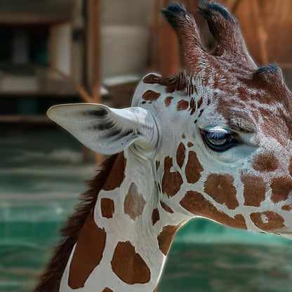 High Resolution Art Texture Of Giraffe Pool Time