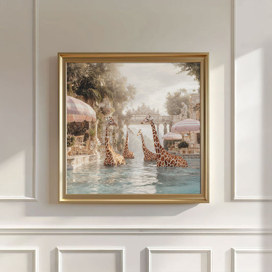 Giraffes In A Baroque Dream, Square, Wall Art