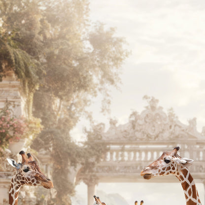 High Resolution Art Texture Of Giraffes In A Baroque Dream