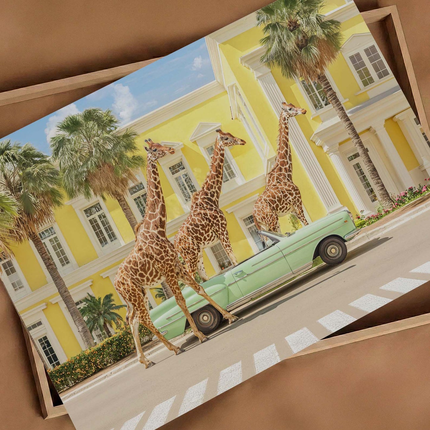 Giraffes On Vacation, Horizontal, Art Print