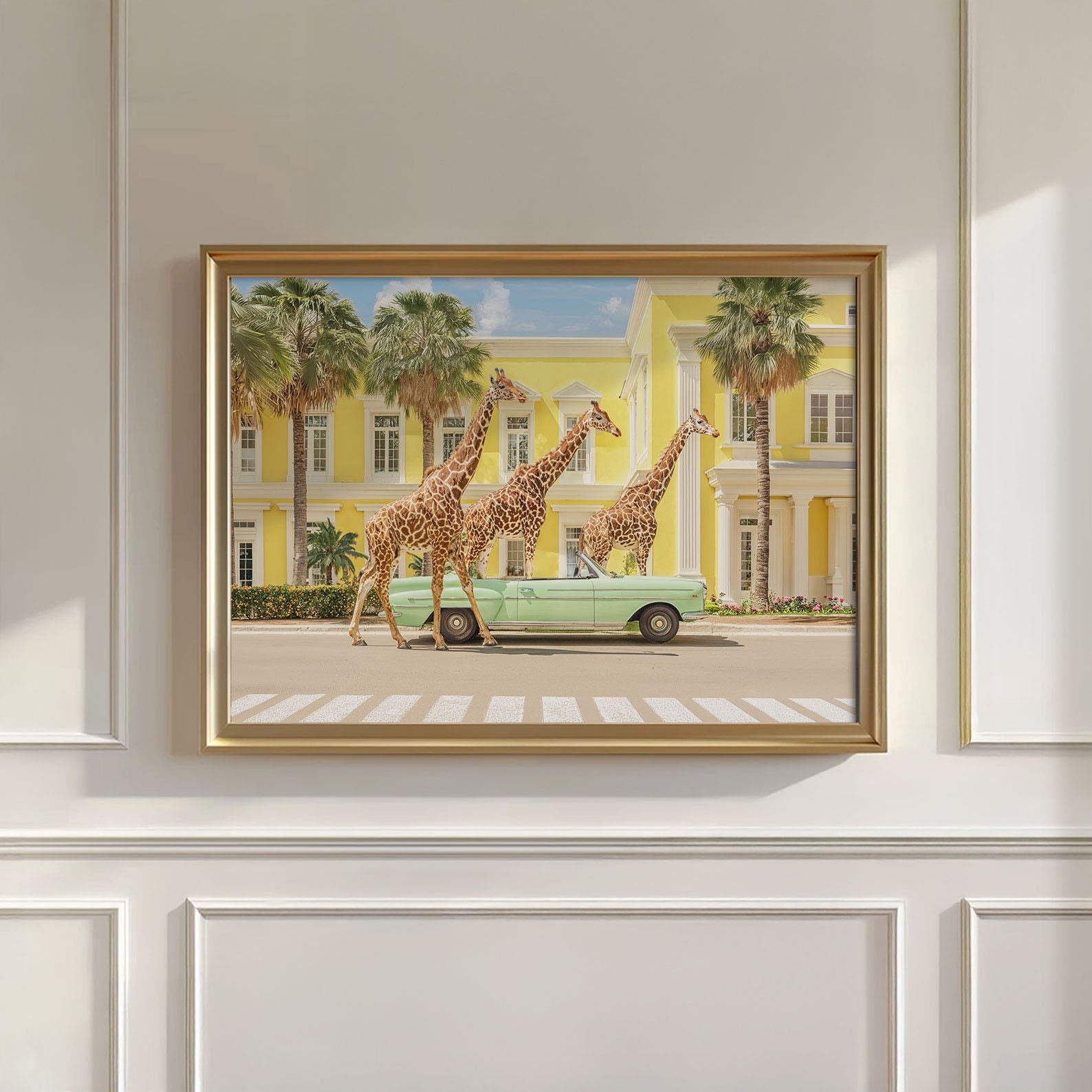 Giraffes On Vacation, Horizontal, Wall Art