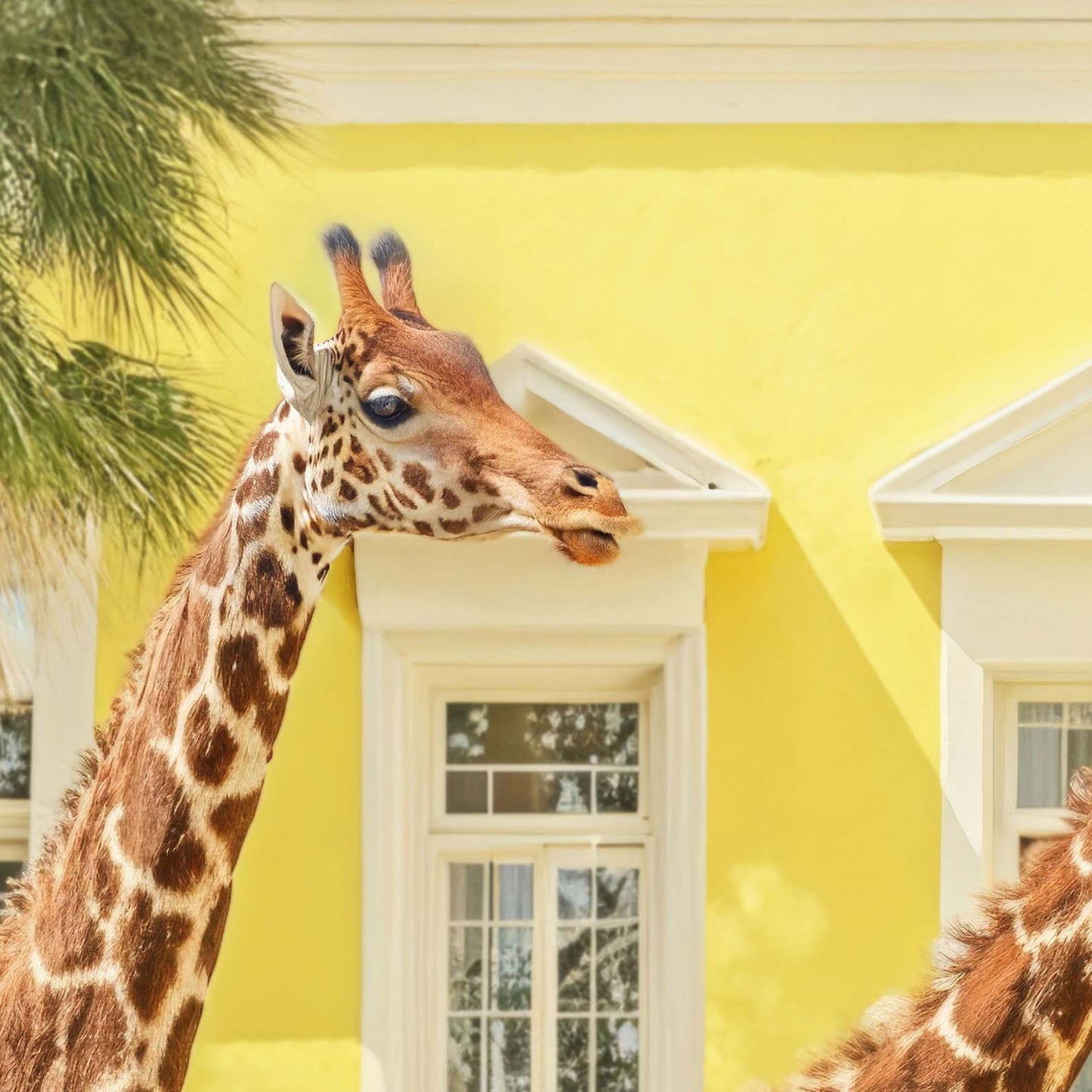 High Definition Print Quality Detail Of Giraffes On Vacation