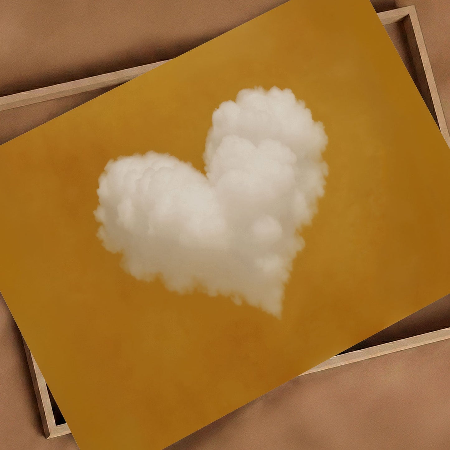 Heart Cloud · Amber Orange, Horizontal, Art Print