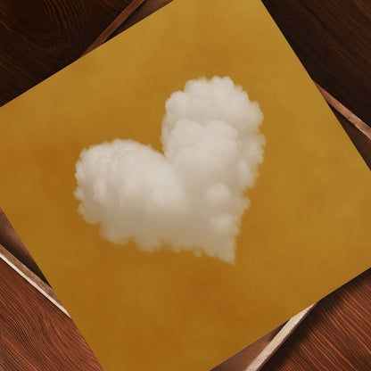 Heart Cloud · Amber Orange, Square, Art Print