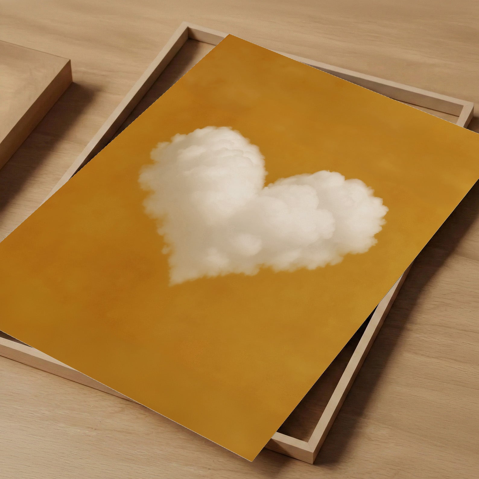 Heart Cloud · Amber Orange, Vertical, Art Print