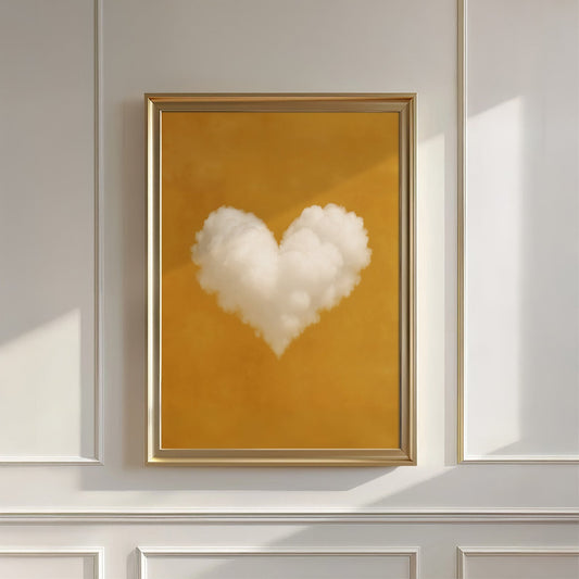 Heart Cloud · Amber Orange, Vertical, Wall Art