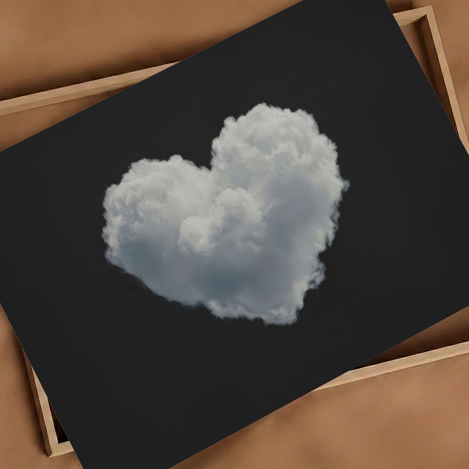 Heart Cloud · Black, Horizontal, Art Print