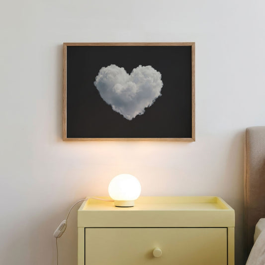 Heart Cloud · Black, Horizontal, Framed Art