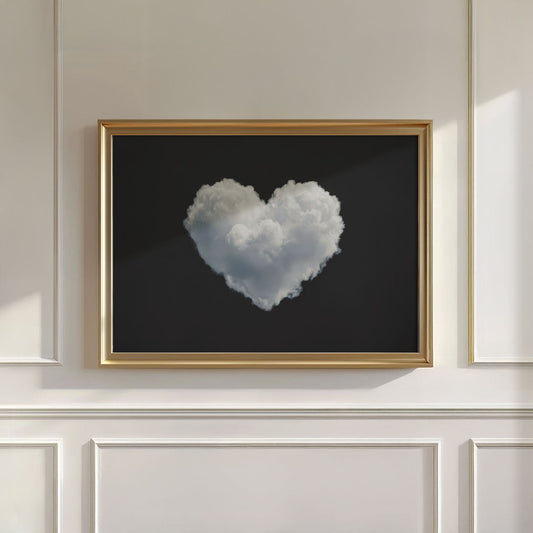 Heart Cloud · Black, Horizontal, Wall Art