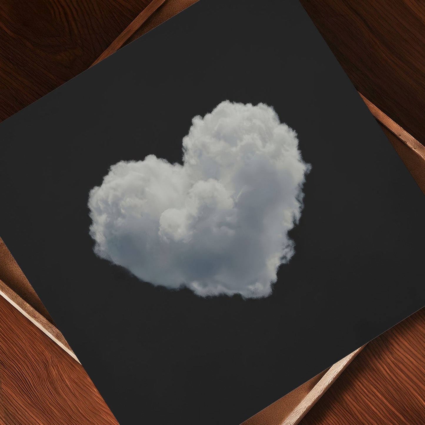 Heart Cloud · Black, Square, Art Print
