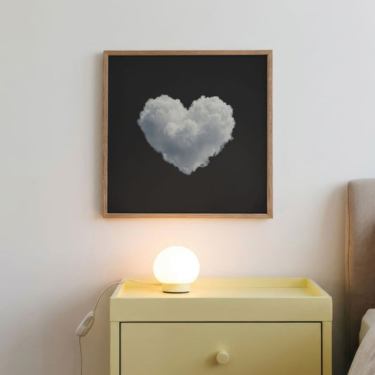 Heart Cloud · Black, Square, Framed Art