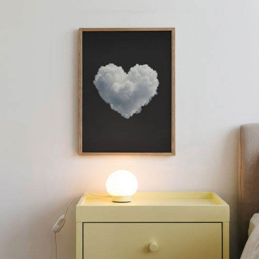 Heart Cloud · Black, Vertical, Framed Art