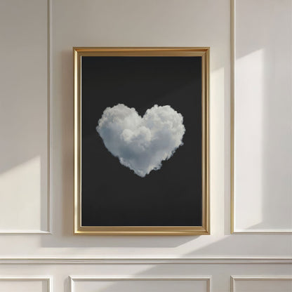 Heart Cloud · Black, Vertical, Wall Art