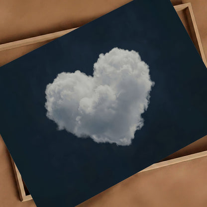 Heart Cloud · Blue, Horizontal, Art Print