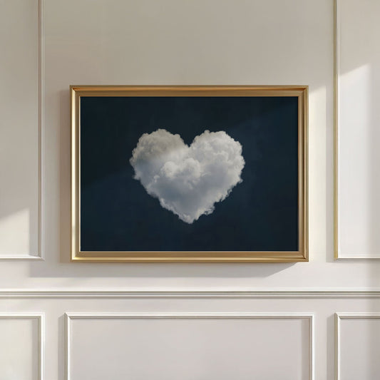Heart Cloud · Blue, Horizontal, Wall Art