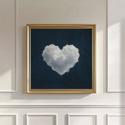 Heart Cloud · Blue, Square, Wall Art