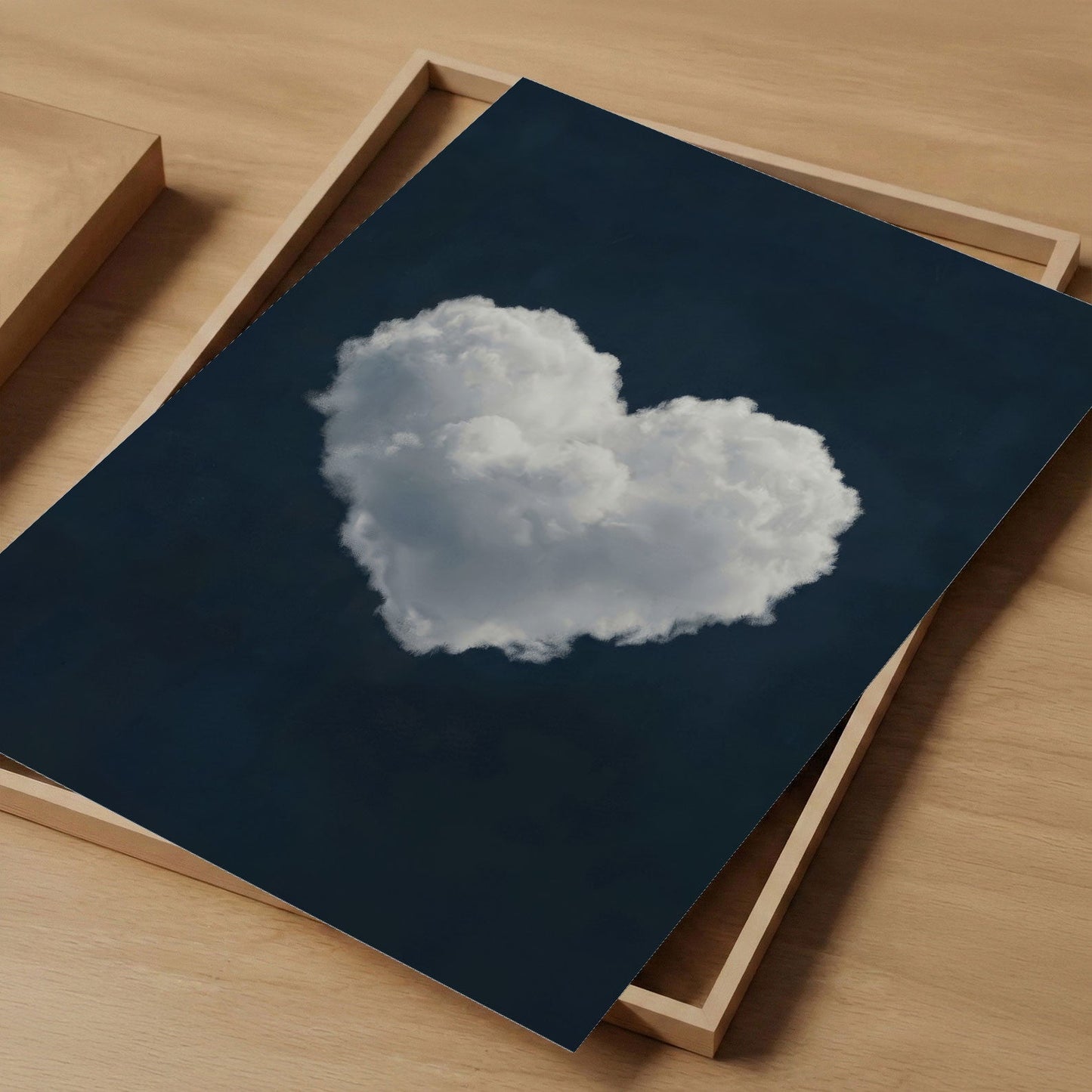 Heart Cloud · Blue, Vertical, Art Print