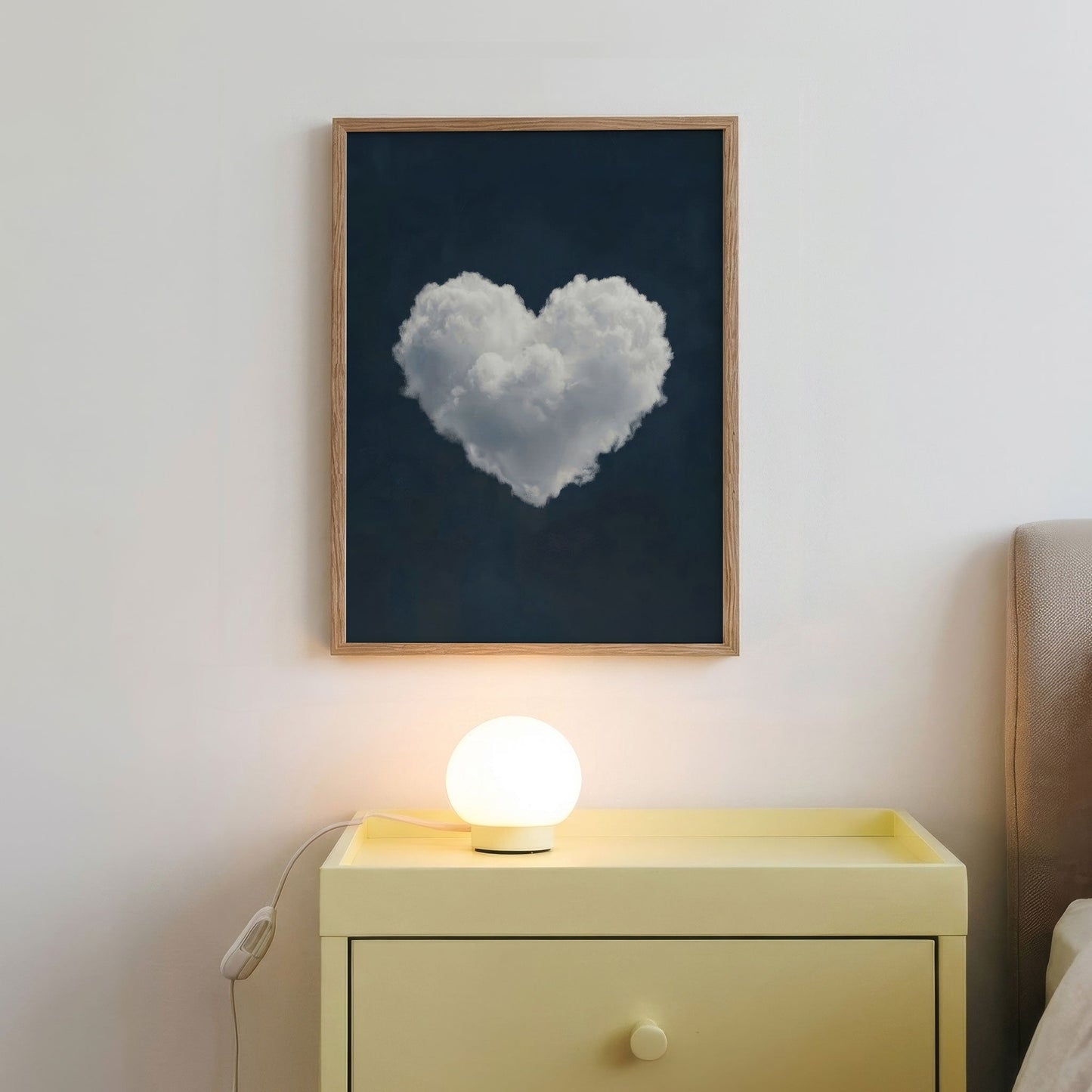 Heart Cloud · Blue, Vertical, Framed Art