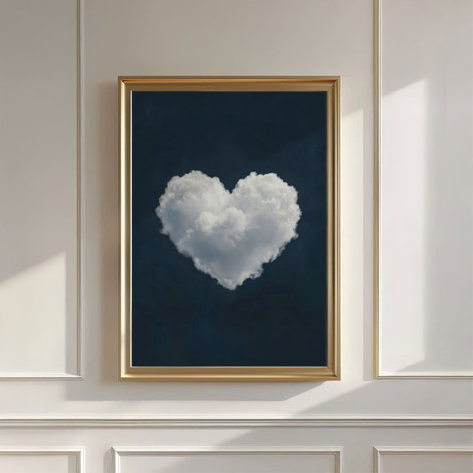 Heart Cloud · Blue, Vertical, Wall Art