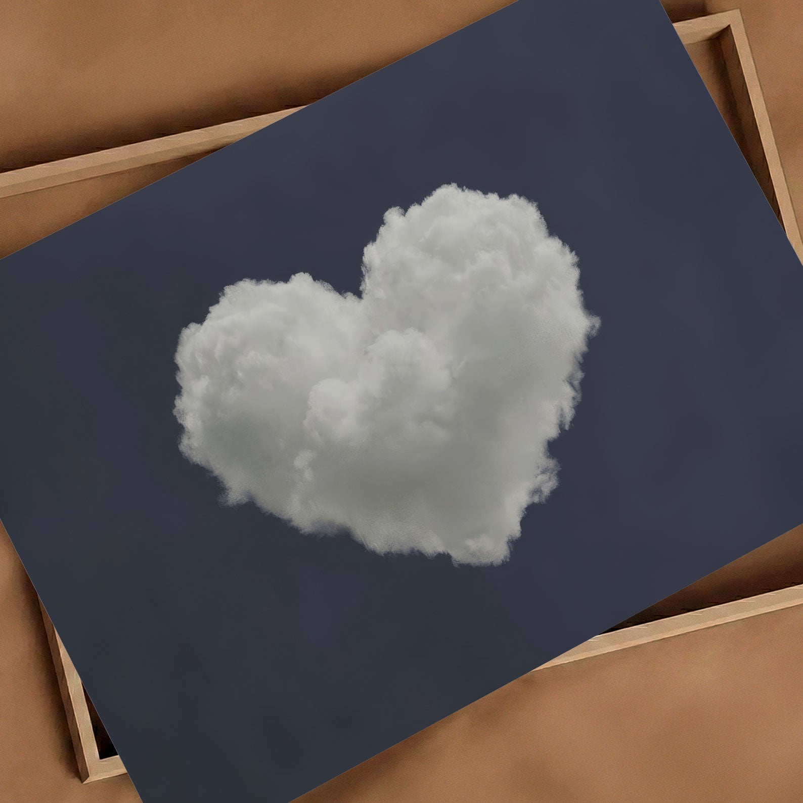 Heart Cloud · Charcoal Grey, Horizontal, Art Print
