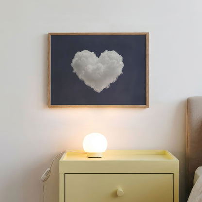 Heart Cloud · Charcoal Grey, Horizontal, Framed Art