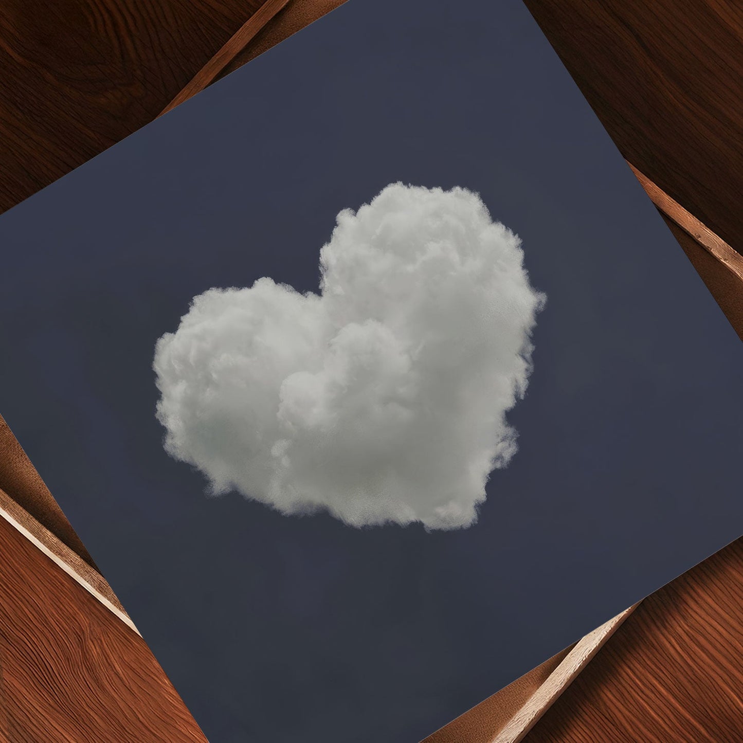 Heart Cloud · Charcoal Grey, Square, Art Print
