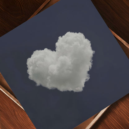 Heart Cloud · Charcoal Grey, Square, Art Print