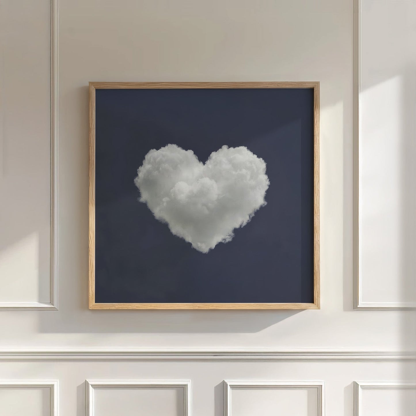 Heart Cloud · Charcoal Grey, Square, Wall Art