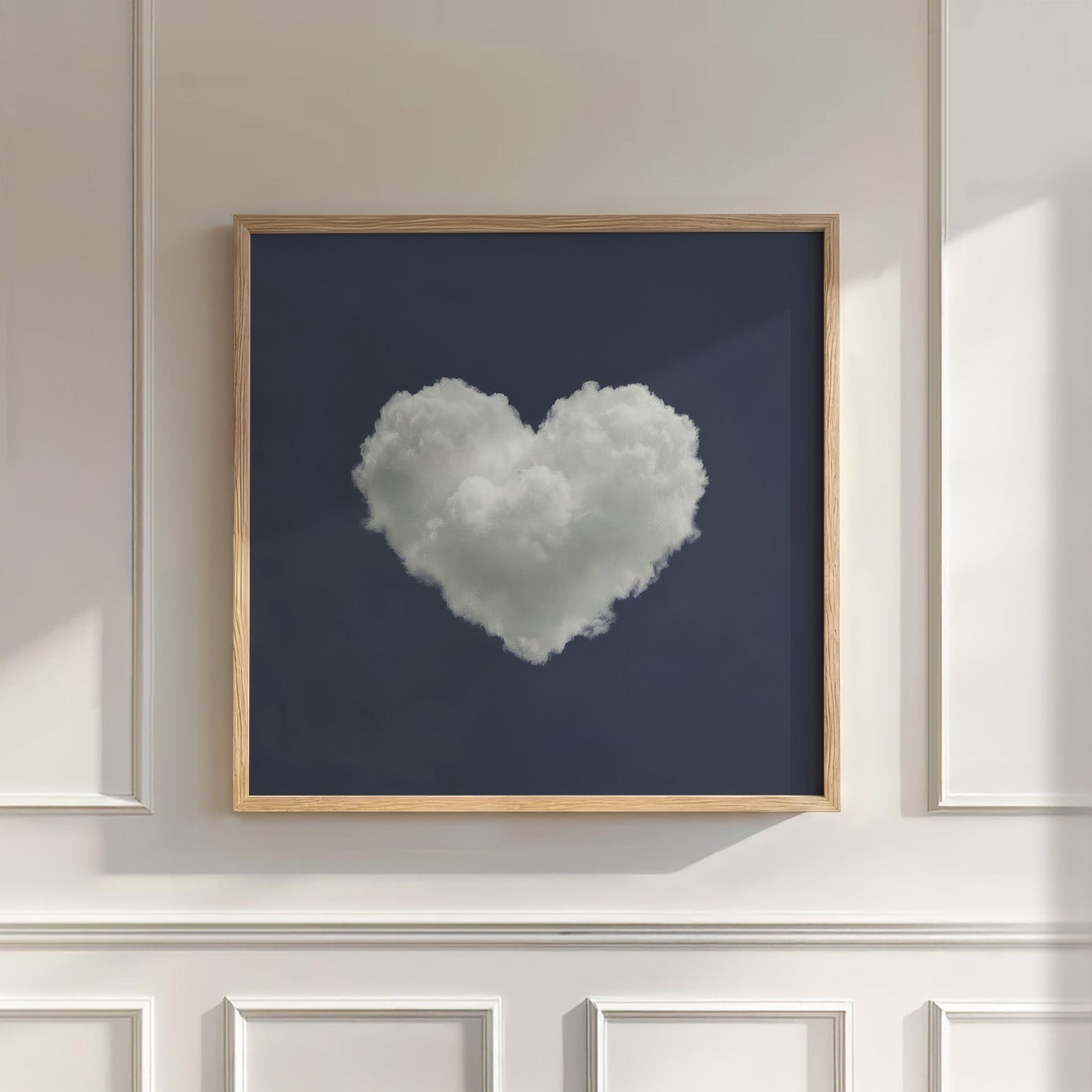 Heart Cloud · Charcoal Grey, Square, Wall Art