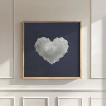 Heart Cloud · Charcoal Grey, Square, Wall Art