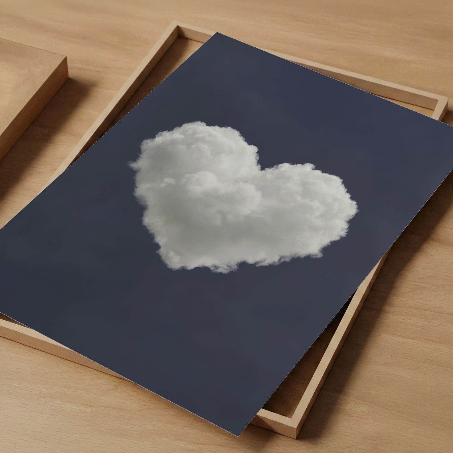 Heart Cloud · Charcoal Grey, Vertical, Art Print