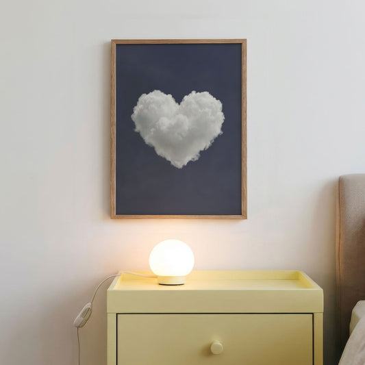 Heart Cloud · Charcoal Grey, Vertical, Framed Art