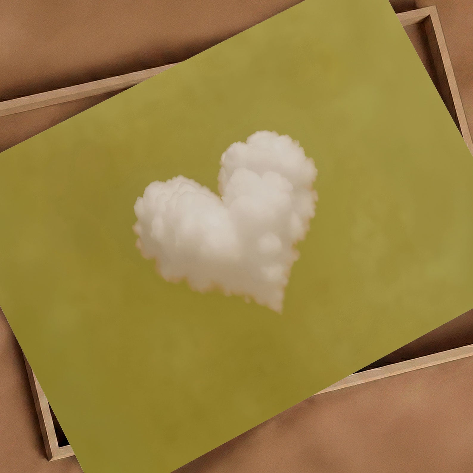 Heart Cloud · Mustard Yellow, Horizontal, Art Print