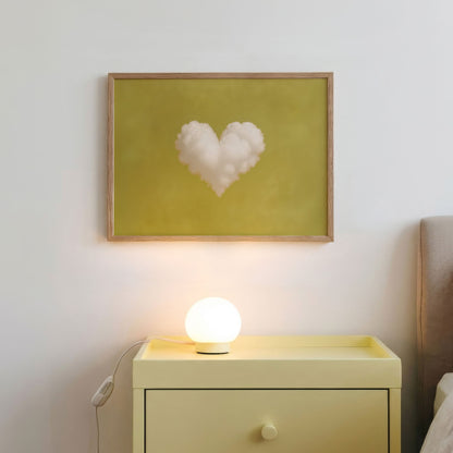 Heart Cloud · Mustard Yellow, Horizontal, Framed Art