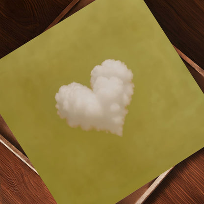 Heart Cloud · Mustard Yellow, Square, Art Print