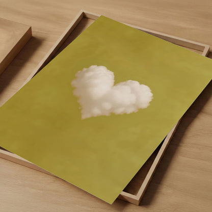 Heart Cloud · Mustard Yellow, Vertical, Art Print