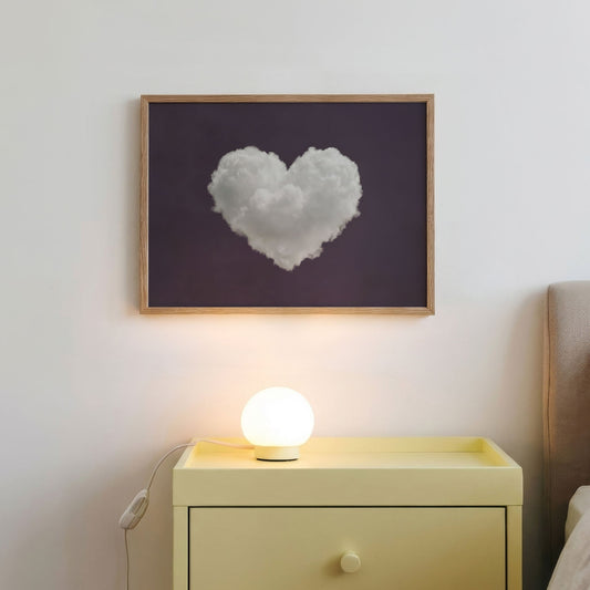 Heart Cloud · Purple, Horizontal, Framed Art