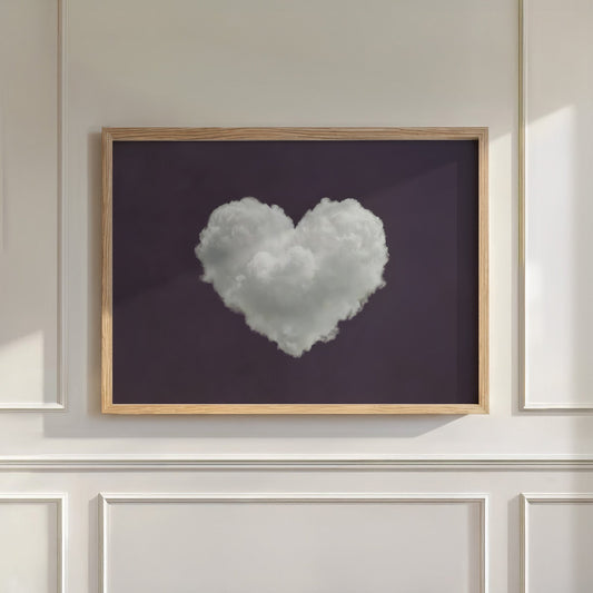 Heart Cloud · Purple, Horizontal, Wall Art