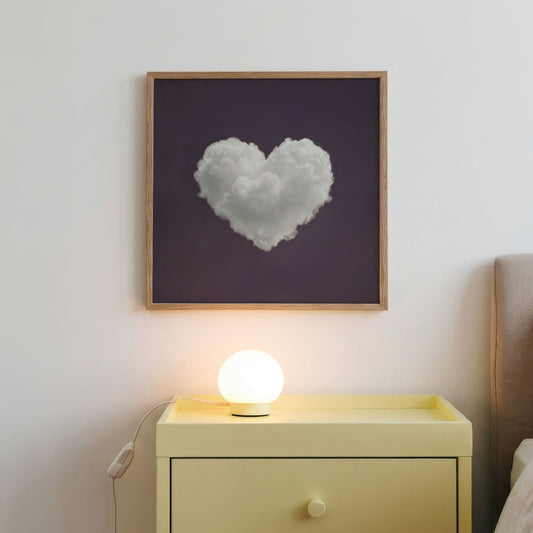 Heart Cloud · Purple, Square, Framed Art