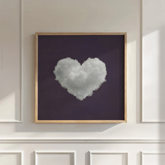 Heart Cloud · Purple, Square, Wall Art